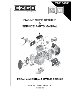engine shop rebuild service parts manual