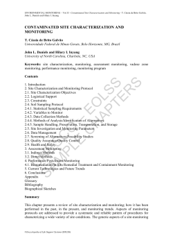 Contaminated Site Characterization and Monitoring