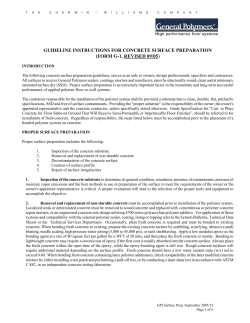 Guideline instructions for concrete surface preparation