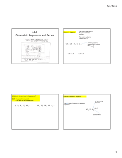 11.3 Geometric Sequences and Series