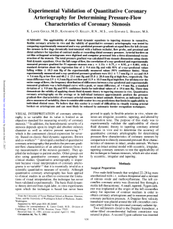 Experimental Validation of Quantitative Coronary