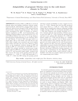 Adaptability of pregnant Merino ewes to the cold desert climate in
