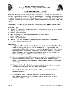 primary source lesson - Worcester Women`s History Project