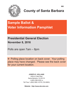 Presidential General Election Sample Ballot and Voter Information