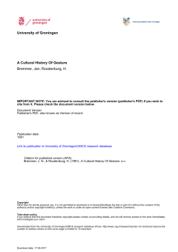University of Groningen A Cultural History Of Gesture