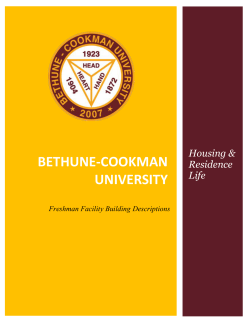 Freshman Facility Building Descriptions - Bethune