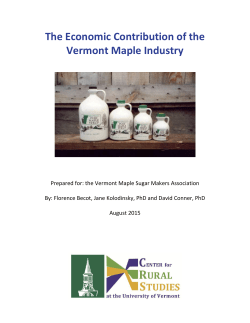 The Economic Contribution of the Vermont Maple Industry