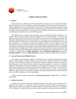 Conflict of Interest Policy - Foundation for a Healthy St. Petersburg