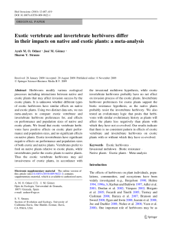 Exotic vertebrate and invertebrate herbivores differ in their impacts