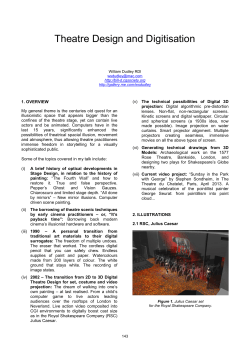 Theatre Design and Digitisation