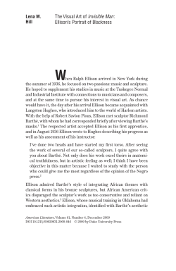 The Visual Art of Invisible Man: Ellison`s Portrait of Blackness