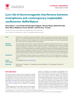 Low risk of electromagnetic interference between smartphones and