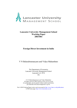 Lancaster University Management School Working Paper 2003/001