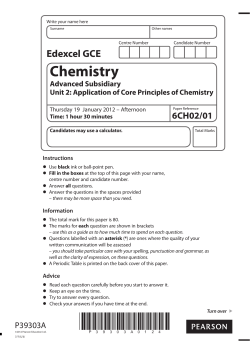 Question paper - Unit 2 (6CH02) - January 2012