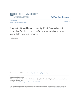 Constitutional Law - Twenty-First Amendment