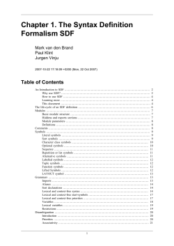 . The Syntax Definition Formalism SDF
