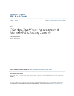 An Investigation of Faith in the Public Speaking Classroom