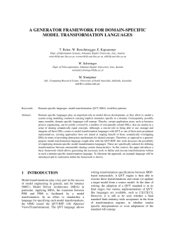 a generator framework for domain-specific model transformation