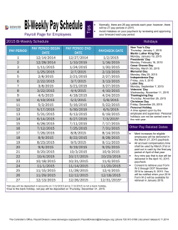 Pay Schedule