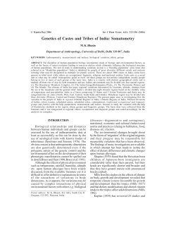 Genetics of Castes and Tribes of India: Somatometry