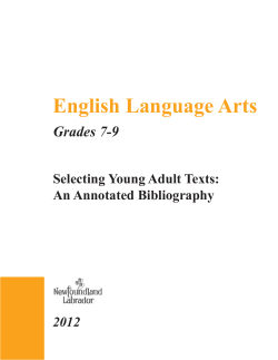 Intermediate ELA Annotated Bibliography 2012