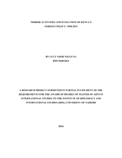 Terror activities and evolution of Kenya`s foreign policy: 1998-2015