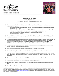 OFFICIAL EVENT GUIDELINES Victorious Cast CD