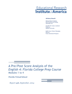 A Pre/Post Score Analysis of the English 4