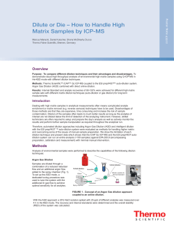 Dilute or Die &ndash; How to Handle High Matrix Samples by ICP-MS