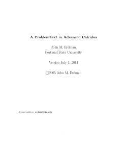 A ProblemText in Advanced Calculus