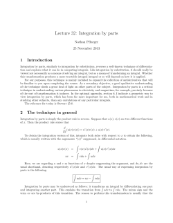 Lecture 32: Integration by parts