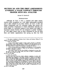 Section 241 and the First Amendment