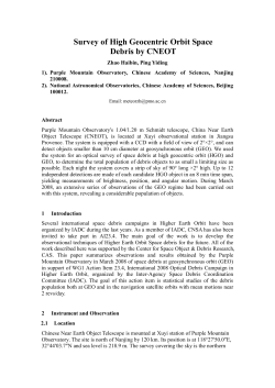 S7.1 Survey of High Geocentric Orbit Space Debris by CNEOT
