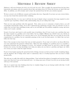 Review Sheet - University of Chicago Math