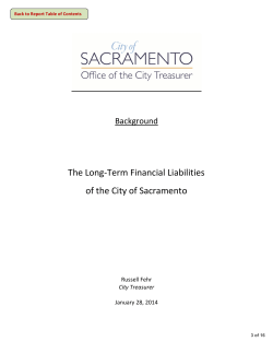 The Long-Term Financial Liabilities of the City of Sacramento