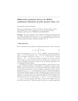 Differential equations driven by Hölder continuous