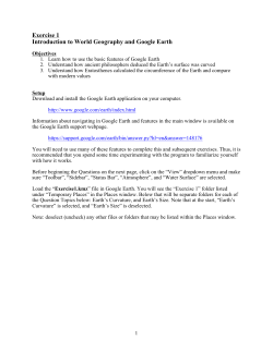 Exercise 1 Introduction to World Geography and Google Earth
