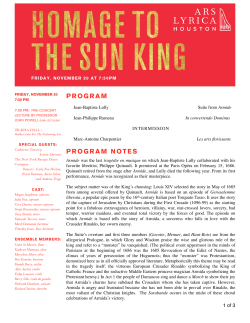 SUN KING PROGRAM NOTES