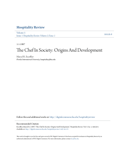 The Chef In Society: Origins And Development
