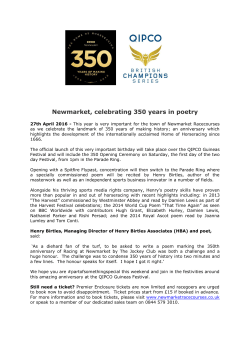 Newmarket, celebrating 350 years in poetry