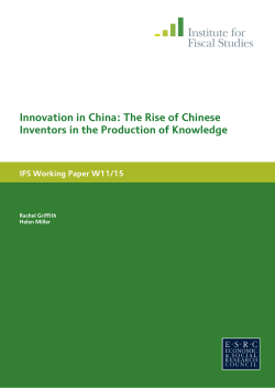 Innovation in China: the rise of Chinese inventors in the production
