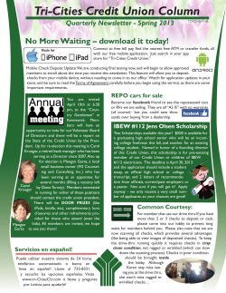 TCFCU Spring 2013 Newsletter - Tri