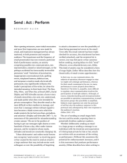 Send : Act : Perform