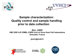 Sample characterization: Quality control and sample handling prior