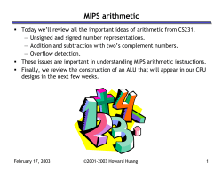 MIPS arithmetic