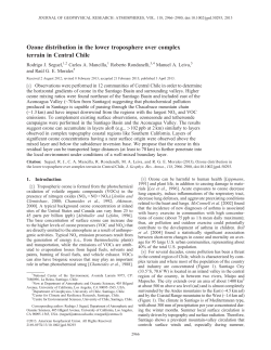 Ozone distribution in the lower troposphere over complex terrain in