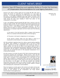 FINAL - Governor Signs Bill Requiring Local Legislative Bodies to