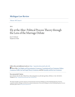Ely at the Altar: Political Process Theory through the Lens of the