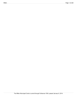 Milton Page 1 of 220 The Milton Municipal Code is