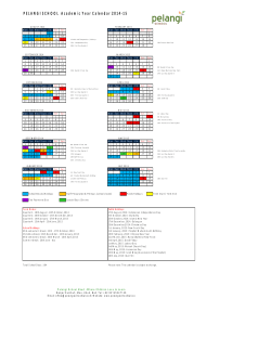 PELANGI SCHOOL Academ ic Year Calendar 2014-15